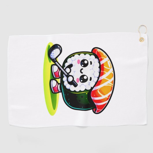 Kawaii Sushi golf spelen Golfhanddoek (Horizontaal)