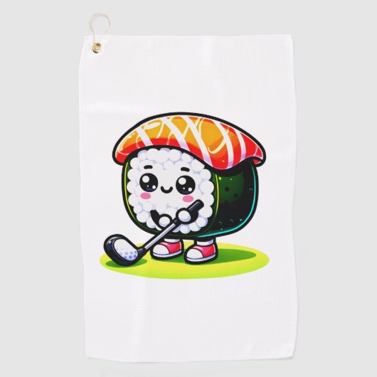 Kawaii Sushi golf spelen Golfhanddoek (Voorkant)