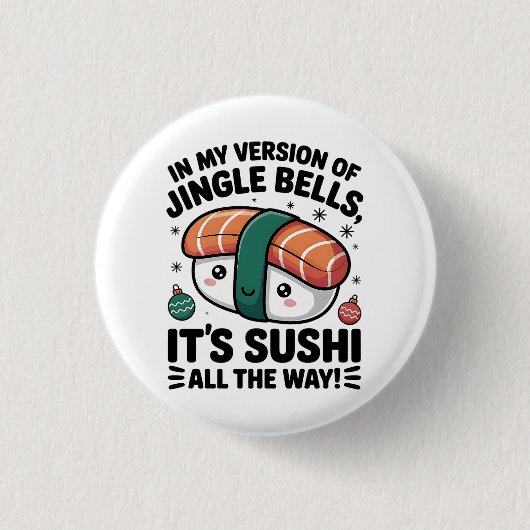 Kawaii Sushi helemaal Ronde Button 3,2 Cm (Voorkant)