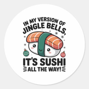 Kawaii Sushi helemaal Ronde Sticker