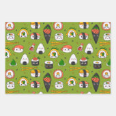 Kawaii Sushi Inpakpapier Set van 3 Vel (Voorkant 2)