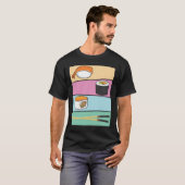 Kawaii Sushi Japans eten Maki Nigiri Chopsticks T-shirt (Voorkant volledig)