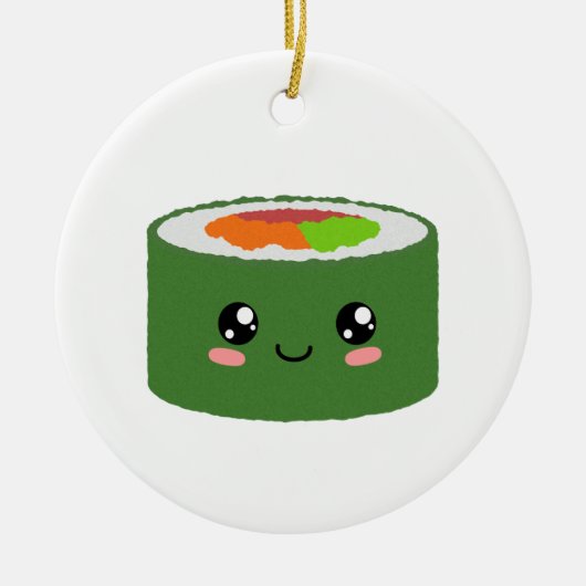 Kawaii Sushi Keramisch Ornament (Voorkant)