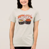 Kawaii Sushi Liefde Tri-Blend Shirt (Voorkant)