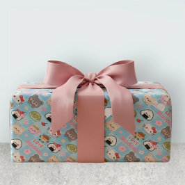 Kawaii Sushi Matcha Food Pattern  Cadeaupapier