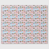 Kawaii Sushi Matcha Voedselpatroonframe Cadeaupapier (Vlak)