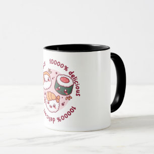 Kawaii sushi met grappige quotes voor zwarte minna mok