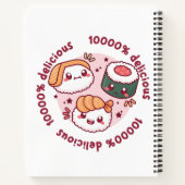 Kawaii sushi met grappige quotes voor zwarte minna notitieboek (Achterkant)