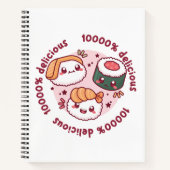Kawaii sushi met grappige quotes voor zwarte minna notitieboek (Voorkant)