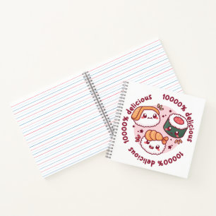 Kawaii sushi met grappige quotes voor zwarte minna notitieboek