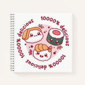 Kawaii sushi met grappige quotes voor zwarte minna notitieboek (Voorkant)