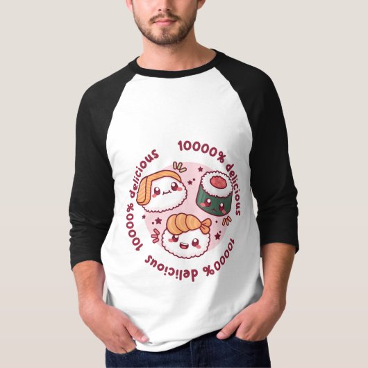 Kawaii sushi met grappige quotes voor zwarte minna t-shirt (Voorkant)