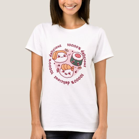 Kawaii sushi met grappige quotes voor zwarte minna t-shirt (Voorkant)