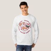 Kawaii sushi met grappige quotes voor zwarte minna t-shirt (Voorkant volledig)