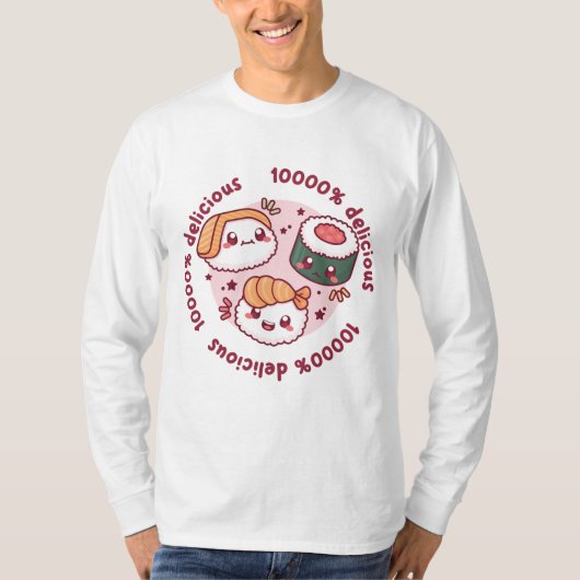 Kawaii sushi met grappige quotes voor zwarte minna t-shirt (Voorkant)