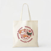 Kawaii sushi met grappige quotes voor zwarte minna tote bag (Voorkant)