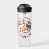 Kawaii sushi met grappige quotes voor zwarte minna waterfles (Voorkant)