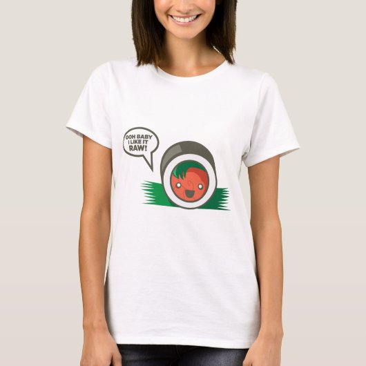 Kawaii Sushi- Ooh Baby ik vind het leuk Raw T-shirt (Voorkant)
