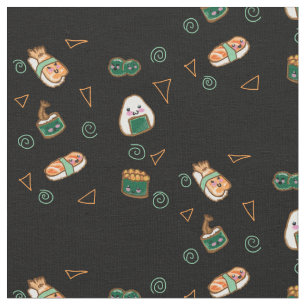 Kawaii Sushi Party Fabric Stof
