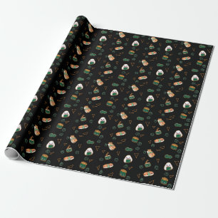 Kawaii Sushi Party Wrapping Paper Cute Schattig Cadeaupapier