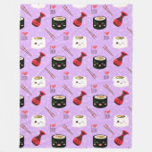 Kawaii Sushi Pattern Fleece Deken (Voorkant)