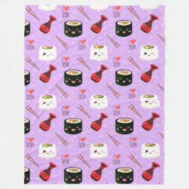 Kawaii Sushi Pattern Fleece Deken