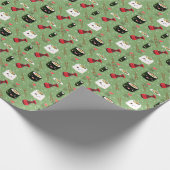 Kawaii Sushi Pattern green Cadeaupapier (Hoek)