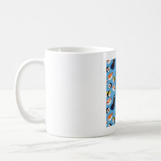 Kawaii Sushi Pattern Koffiemok (Links)