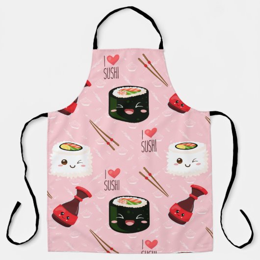 Kawaii Sushi Pattern Light Roze Schort (Voorkant)