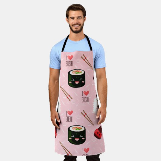 Kawaii Sushi Pattern Light Roze Schort (Gedragen)