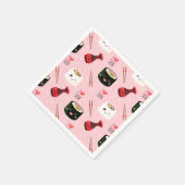 Kawaii Sushi Pattern Light Roze Servet (Hoek)