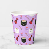 Kawaii Sushi Pattern Papieren Bekers (Voorkant)
