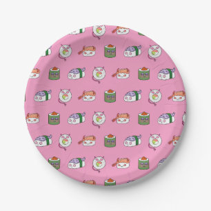 Kawaii Sushi Pattern Papieren Bordje