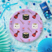 Kawaii Sushi Pattern Papieren Bordje (Feest)