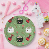 Kawaii Sushi Pattern Papieren Bordje (Feest)