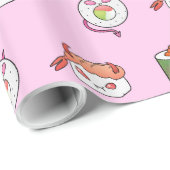 Kawaii Sushi Pattern Wrapping Paper Cadeaupapier (Rol Hoek)