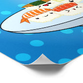 Kawaii Sushi Platter Poster (Hoek)