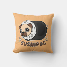 Kawaii Sushi Pug Mashup Grappige Hondenliefhebber  Kussen