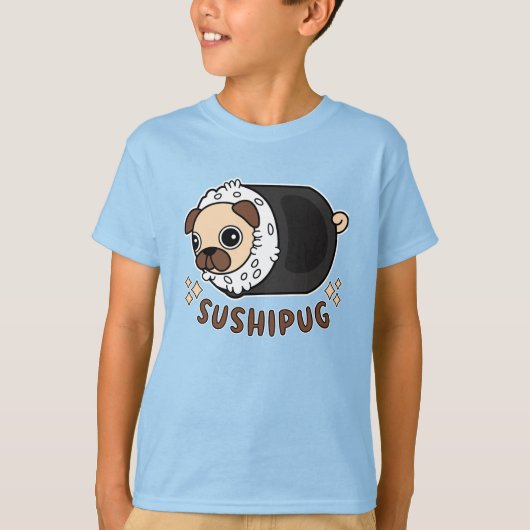 Kawaii Sushi Pug Mashup Grappige Hondenliefhebber  T-shirt (Voorkant)