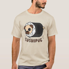 Kawaii Sushi Pug Mashup Grappige Hondenliefhebber  T-shirt