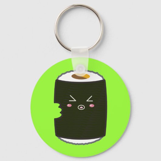 Kawaii Sushi Roll met Bitemark Sleutelhanger (Voorkant)