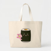 Kawaii Sushi Roll met Nadel the Cat Grote Tote Bag (Voorkant)