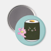 Kawaii Sushi Roll met Nadel the Cat Magneet (Voorkant / Achterkant)