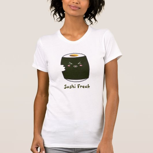 Kawaii Sushi Roll "Sushi Freak" T-shirt (Voorkant)