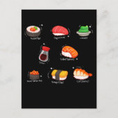 Kawaii Sushi Roll Wasabi Maguro Japans voedsel Briefkaart (Voorkant)