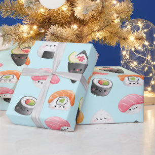 Kawaii sushi rollen, sushi patroon cadeaupapier