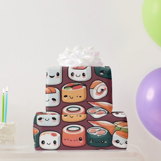 Kawaii sushi rollen, sushi patroon cadeaupapier (Feestgeschenken)