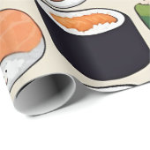 Kawaii sushi rollen, sushi patroon cadeaupapier (Rol Hoek)