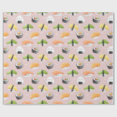 Kawaii sushi rollen, sushi patroon cadeaupapier (Vlak)