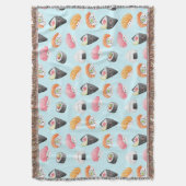 Kawaii sushi rollen, sushi patroon deken (Voorkant Verticaal)